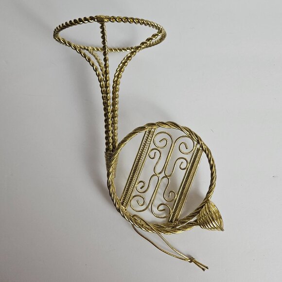 Set of 3 Vtg Gold-Tone Wire Musical Instruments French Horn, Mandolin, Violin - Picture 7 of 11